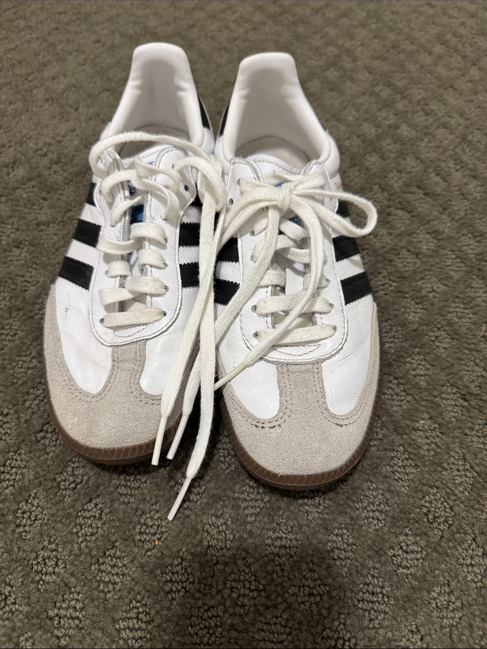 Adidas Samba OG Kids Size 4 White Black Gum Classic Sneakers